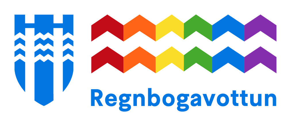 Regnbogavottun logo á hlið