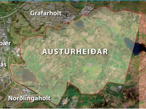 Map of Austurheiðar