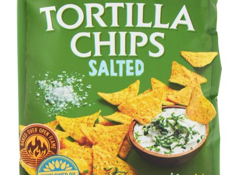 Poki af Santa María tortilla chips, salted flögum.