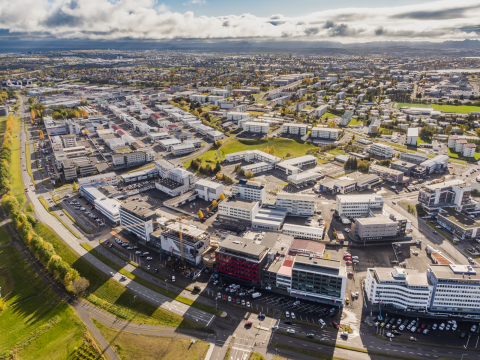 Loftmynd yfir Múlahverfi í Reykjavík.