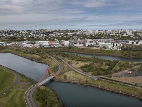 Loftmynd af Vogabyggð