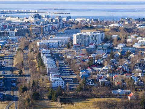 loftmynd af Reykjavík