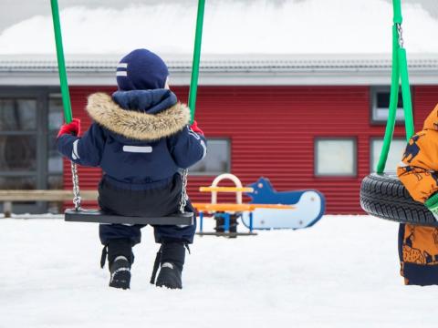 Children in the winter