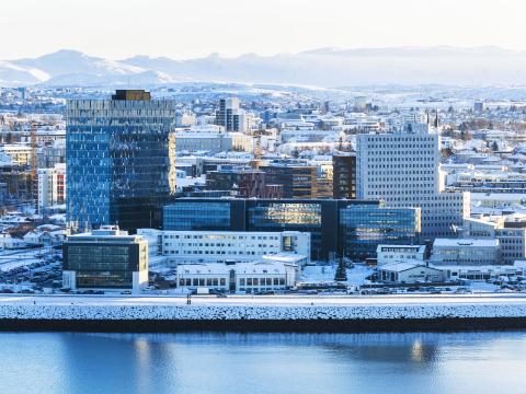 Séð yfir Borgartún og Sæbraut