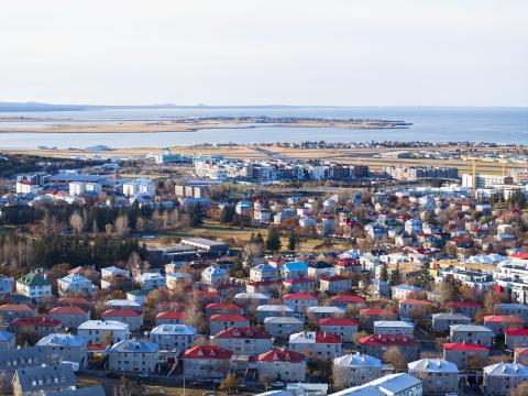 Séð yfir borgina