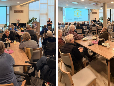 A composite photo of people attending an education session at Sléttan