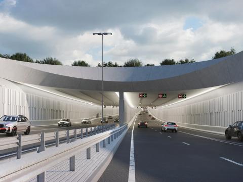 Rendering of the Sæbraut Highway Cap