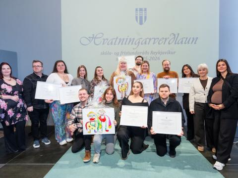 Frá uppskeruhátíð frístundastarfs í Reykjavík. Höfuðið í bleyti.