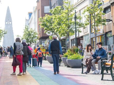 Public life on Skólavörðustígur
