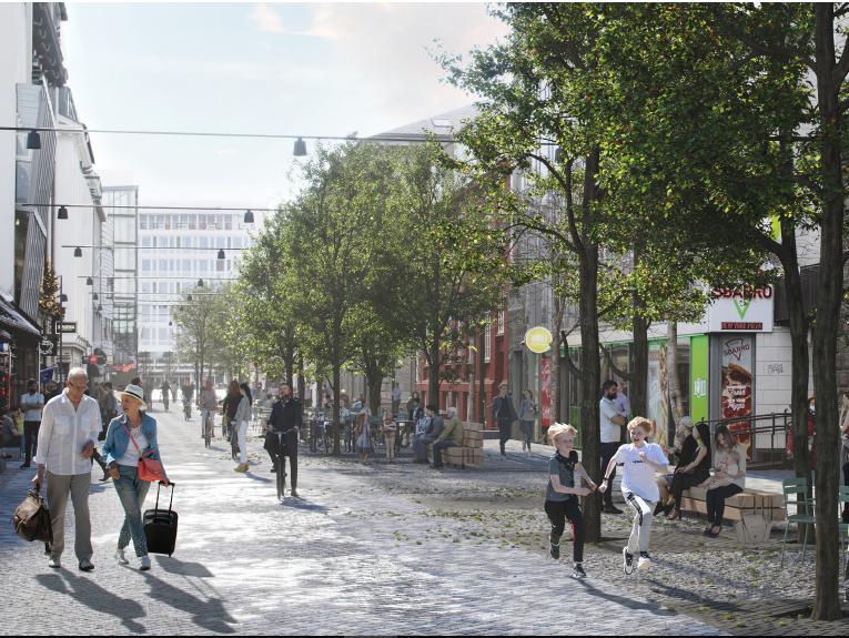 Teikning af Austurstræti
