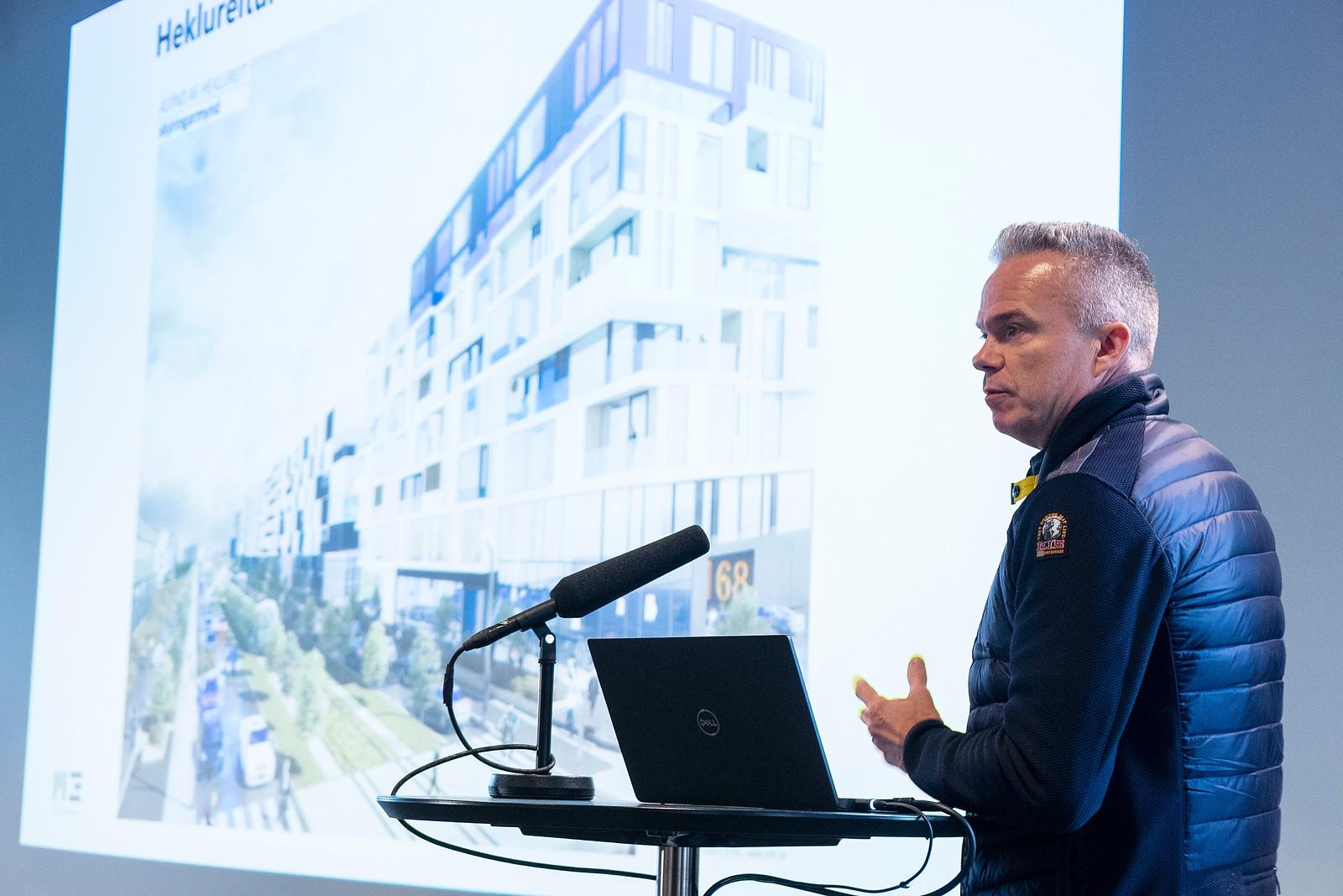 Örn Kjartansson kynnti áform um mikla uppbygginu á Heklureit við Laugaveg.