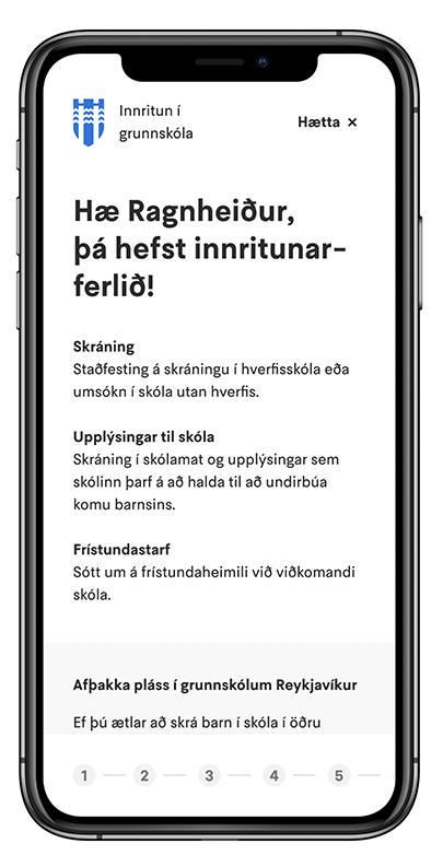 Screenshot from the primary school enrollment process.