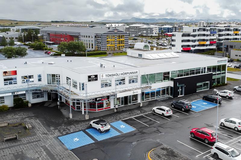 Ljósmynd af húsnæði Tónskóla Hörpunnar