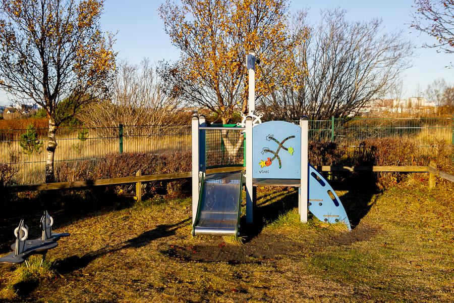 Playground equipment on the Blásalir grounds.