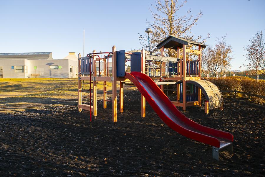 Playground equipment on the Blásalir grounds.