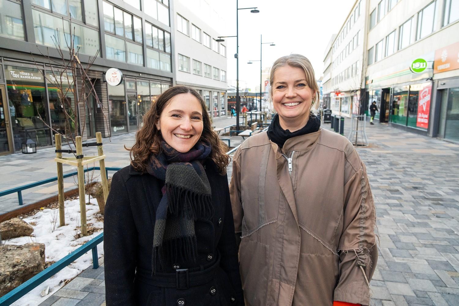 Hannah Rós Sigurðardóttir Tobin, verkefnastjóri AMIGOS, og Edda Ívarsdóttir, borgarhönnuður