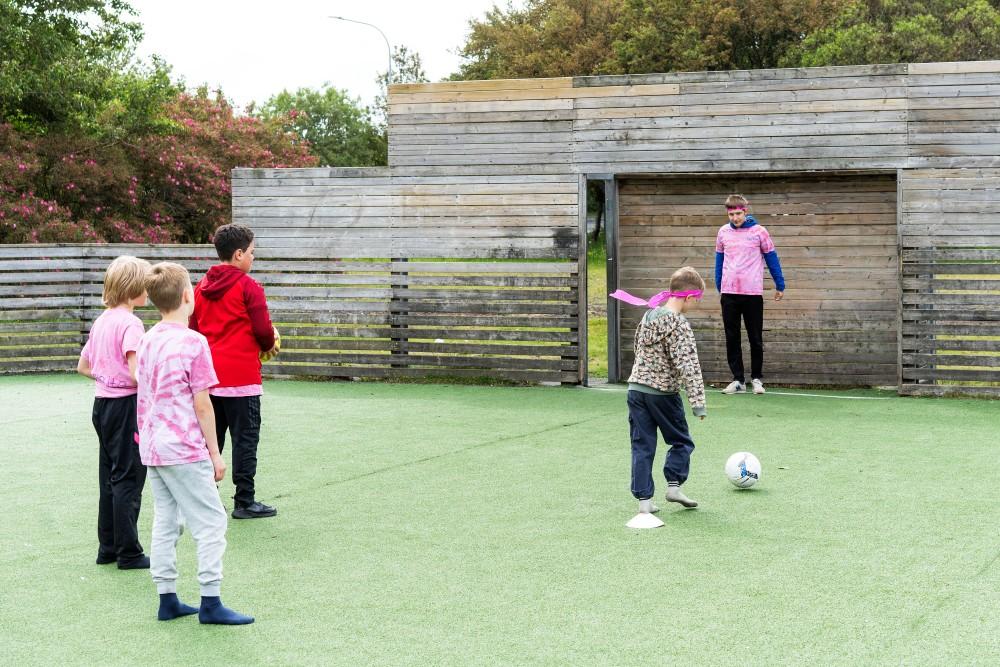 Penalty kick competition on the mini-pitch.