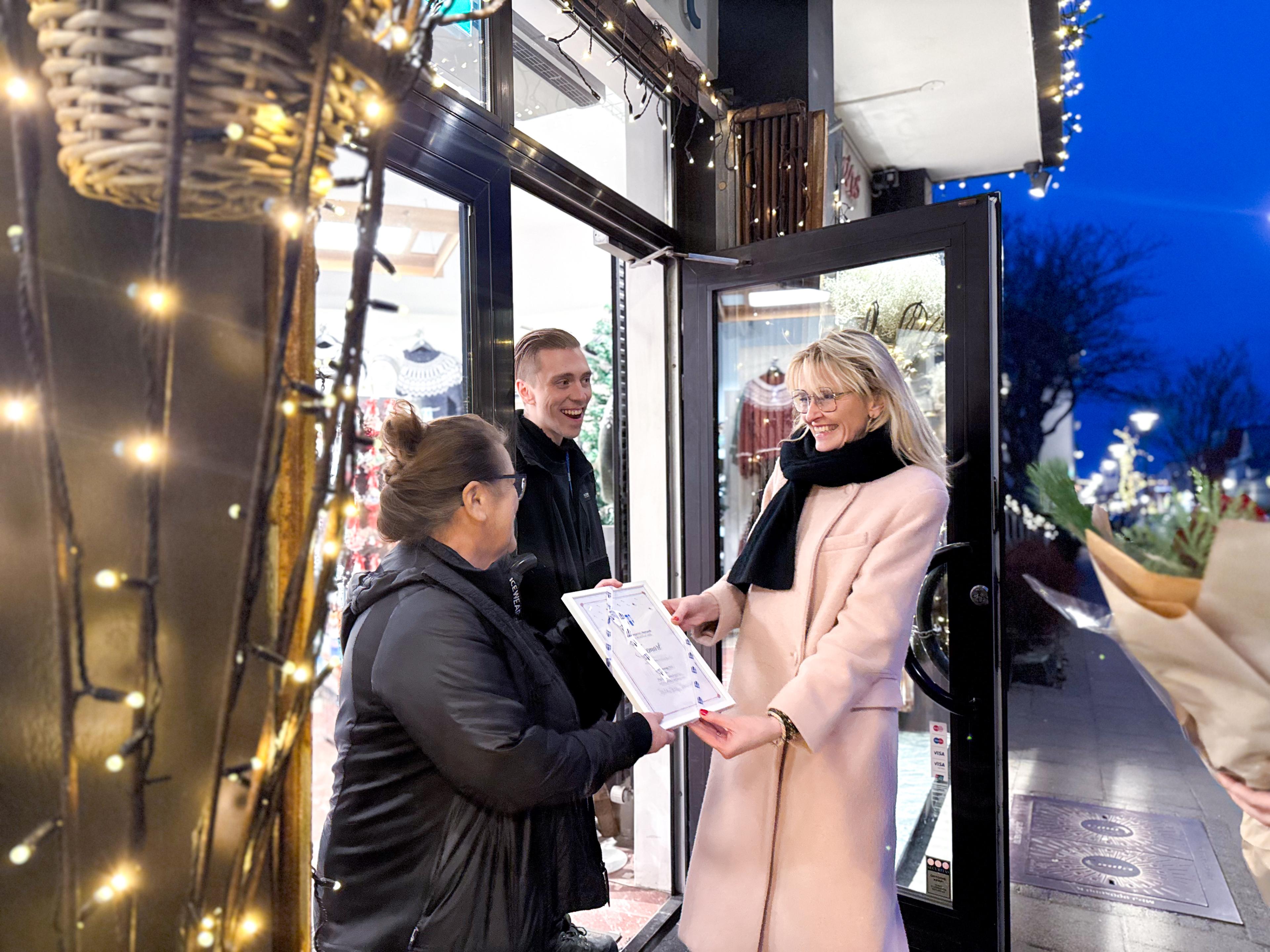Award presentation at Icemart.