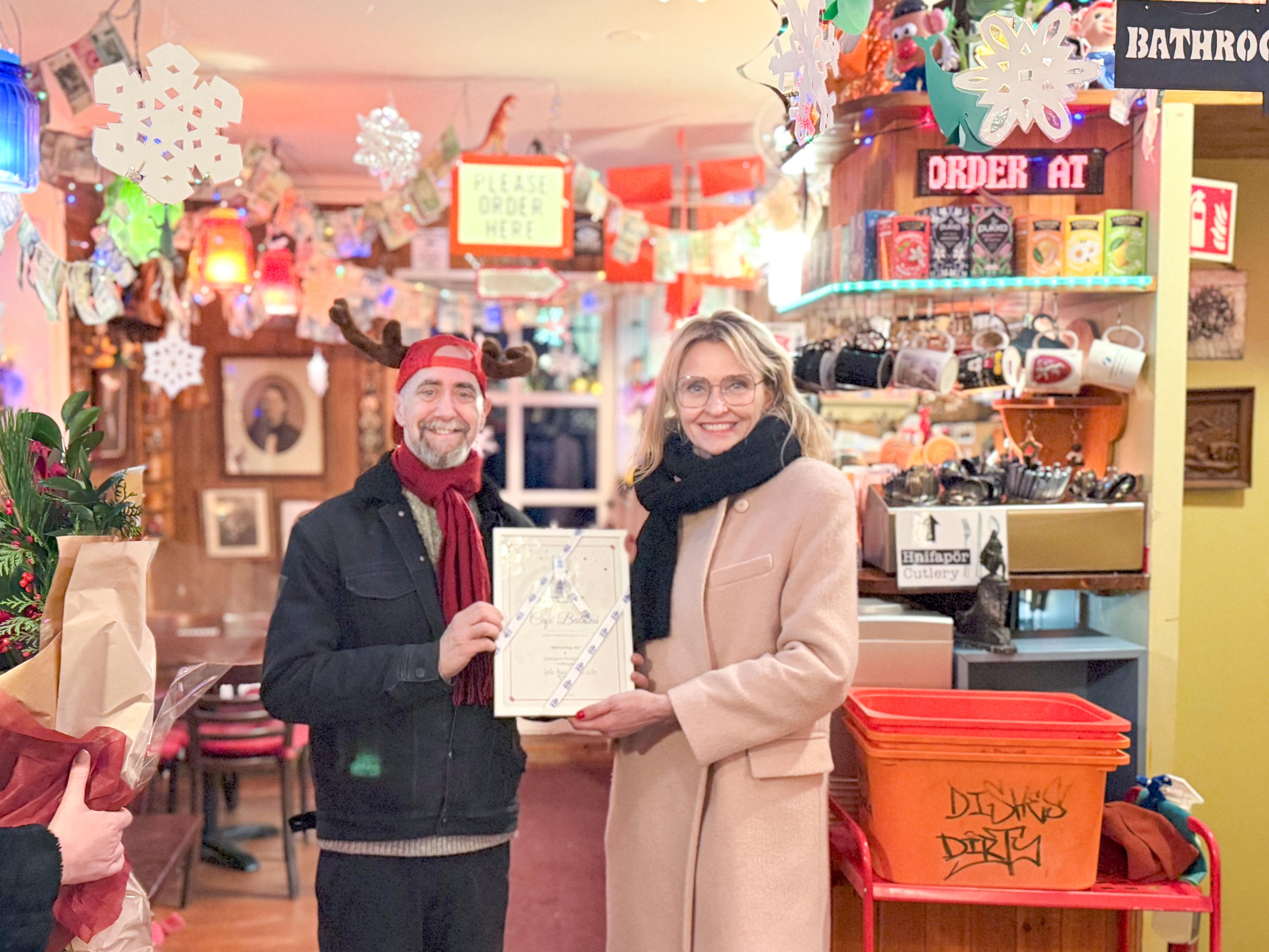 Glenn Barkan, co-owner of Babalú, and Heiða Björg Hilmisdóttir.