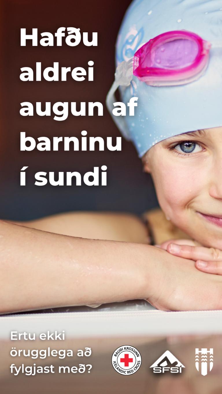 Reminder for parents of children at swimming pools.