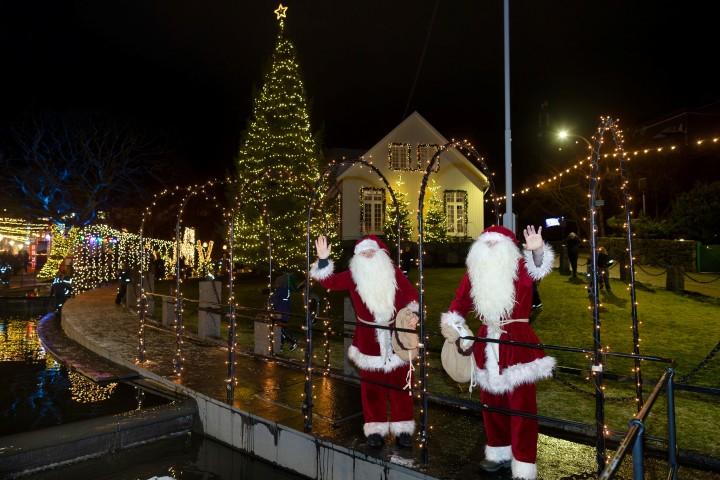 Cheerful Yule Lads at Tinganes Square
