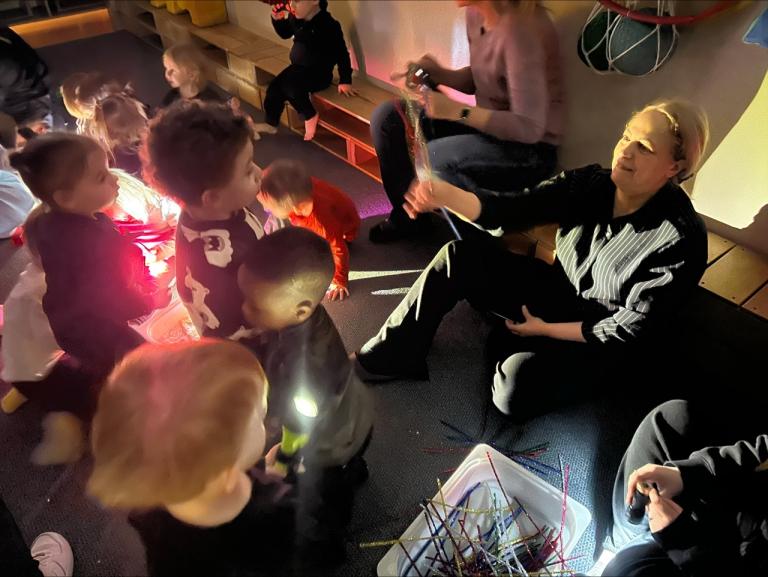 Photo from the festival of light at Maríuborg.