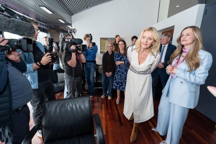 Members of the media attended the key handover at the mayor's office.