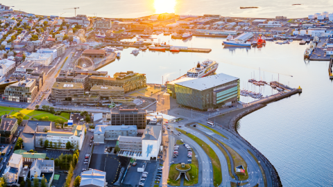 Parísarhjól í Reykjavíkurhöfn - unnin mynd