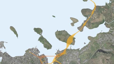 Map of the proposed Sundabraut route