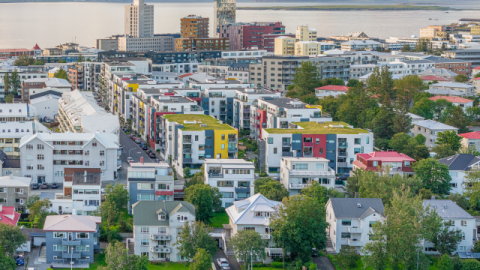 Aerial view of Reykjavík